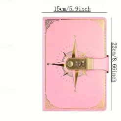 Journal With Lock PU Leather 200 Pages Retro Lock Journal Password Protection Notebook Journal For Men And Women Suitable For Secret Privacy