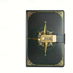 Journal With Lock PU Leather 200 Pages Retro Lock Journal Password Protection Notebook Journal For Men And Women Suitable For Secret Privacy