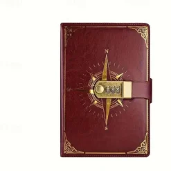 Journal With Lock PU Leather 200 Pages Retro Lock Journal Password Protection Notebook Journal For Men And Women Suitable For Secret Privacy