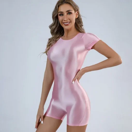 Jumpsuits Dance Costumes Activewear Pole dance Leotard Pink Hobbies / Onesie Pure Color Women's Performance Training Short Sleeve High Polyester