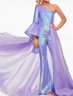 Jumpsuits Floor Length Flower Girl Dress Sequin Pageant & Performance Rainbow Unicorn Juniors Cute Prom Dress Organza with Paillette Sparkle & Shine Rainbow Fit 3-16 Years dress to impress