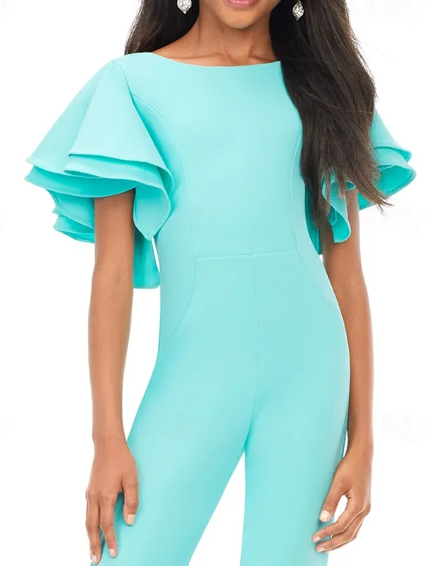 Jumpsuits Floor Length Flower Girl Dress Pageant & Performance Juniors Cute Prom Dress Chiffon with Solid Color Elegant Fit 3-16 Years dress to impress