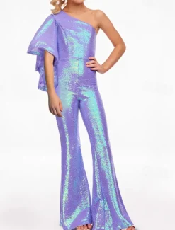 Jumpsuits Floor Length Flower Girl Dress Pageant & Performance Juniors Cute Prom Dress Sequined with Paillette Sparkle & Shine Rainbow Fit 3-16 Years dress to impress