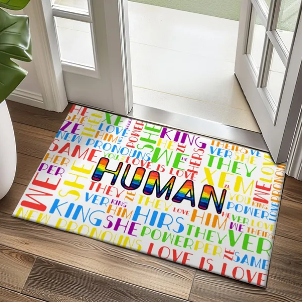 June Pride Month Gay Pride Month LGBTQ LGBT Rainbow Doormat Non-Slip Oil Proof Rug Indoor Outdoor Mat Bedroom Decor Bathroom Mat Entrance Rug