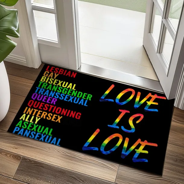 June Pride Month Gay Pride Month LGBTQ LGBT Rainbow Doormat Non-Slip Oil Proof Rug Indoor Outdoor Mat Bedroom Decor Bathroom Mat Entrance Rug