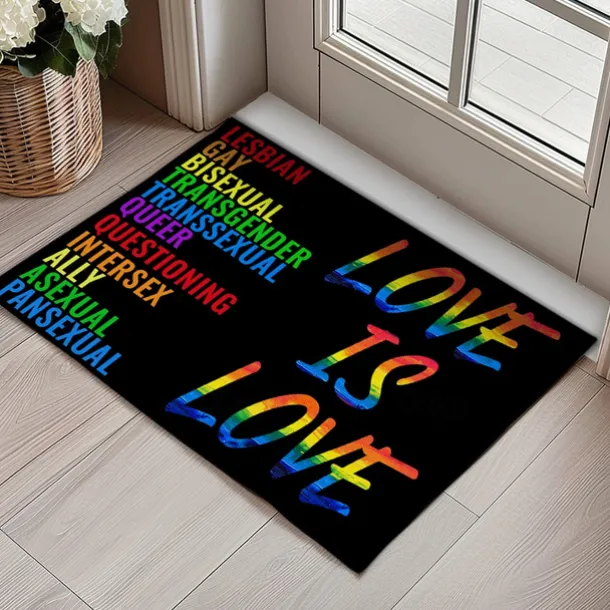 June Pride Month Gay Pride Month LGBTQ LGBT Rainbow Doormat Non-Slip Oil Proof Rug Indoor Outdoor Mat Bedroom Decor Bathroom Mat Entrance Rug