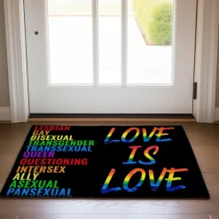 June Pride Month Gay Pride Month LGBTQ LGBT Rainbow Doormat Non-Slip Oil Proof Rug Indoor Outdoor Mat Bedroom Decor Bathroom Mat Entrance Rug