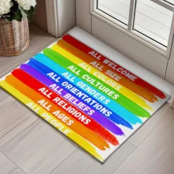 June Pride Month Gay Pride Month LGBTQ LGBT Rainbow Doormat Non-Slip Oil Proof Rug Indoor Outdoor Mat Bedroom Decor Bathroom Mat Entrance Rug