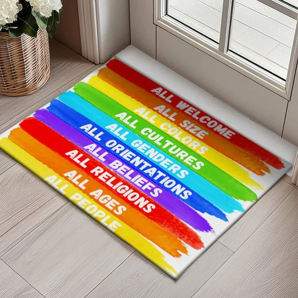 June Pride Month Gay Pride Month LGBTQ LGBT Rainbow Doormat Non-Slip Oil Proof Rug Indoor Outdoor Mat Bedroom Decor Bathroom Mat Entrance Rug