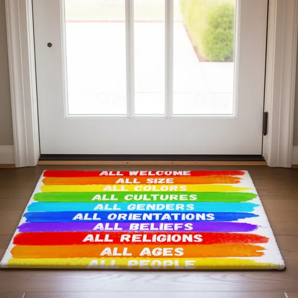 June Pride Month Gay Pride Month LGBTQ LGBT Rainbow Doormat Non-Slip Oil Proof Rug Indoor Outdoor Mat Bedroom Decor Bathroom Mat Entrance Rug