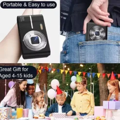 4K Digital Camera 50MP 16X Digital Zoom Camera 2.4-inch IPS Screen Face Detection Flash Camera Motion Detection Timer Camera