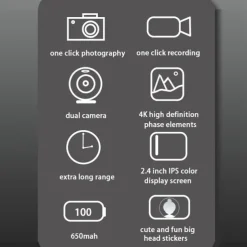 4K Digital Camera Point and Shoot Photography Travel Selfie Camara 2.4inch Screen Entry-Level Gift Compact Digicam Selfie Mini Retro Cam