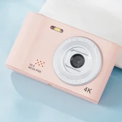 4K Digital Camera Point and Shoot Photography Travel Selfie Camara 2.4inch Screen Entry-Level Gift Compact Digicam Selfie Mini Retro Cam
