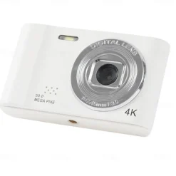 4K Digital Camera Point and Shoot Photography Travel Selfie Camara 2.4inch Screen Entry-Level Gift Compact Digicam Selfie Mini Retro Cam