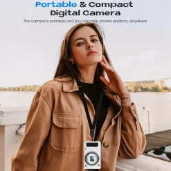 4K Digital Camera with 16x Digital Zoom Dual-Lens Autofocus Point and Shoot Camera Compact Camera for Travel