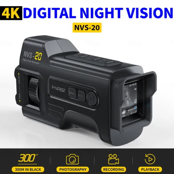 4K Digital Night Vision 300M Full-Dark Viewing Day Night Use 6X Zoom Support 36MP Resolution Photo Taking 4K Video Recording