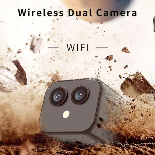 4K Dual-Lens WiFi Mini Camera - Indoor Smart Home Security Camera with Infrared Night Vision, Motion Detection, HD Video Recorder