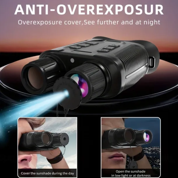 4K Full-Color Infrared Night Vision Binoculars 36MP UHD Micro Light Enhanced 10X Optical 8X Digital Zoom CMOS Sensor for Hunting & Shooting Suitable for Valentine'S Day Christmas Gifts