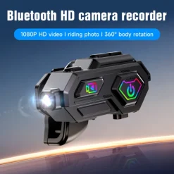 4K HD shooting all-in-one motorcycle intercom helmet dash cam bluetooth headset