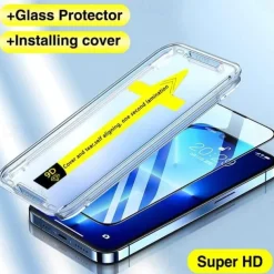 8K High End Tempered Glass For IPhone 15 14 13 12 11 Pro Max XS MAX X XR Screen Protector With Alignment Mounting Cover