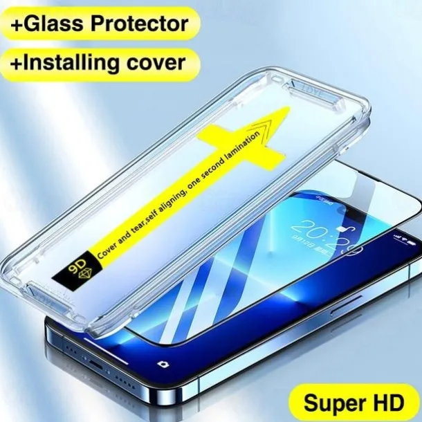 8K High End Tempered Glass For IPhone 15 14 13 12 11 Pro Max XS MAX X XR Screen Protector With Alignment Mounting Cover