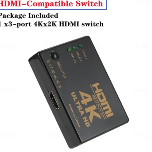 4K 2K 3x1 HDMI Cable Splitter HD 1080P Video Switcher Adapter 3 Input 1 Output Port HDMI Hub for Xbox PS4 DVD HDTV PC Laptop TV