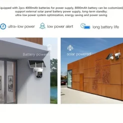 2K Pan Tilt 360 Solar-Powered Outdoor Wireless Security Camera with 3MP Color Night Vision 2-Way Talk Motion Detection IP66 Waterproof