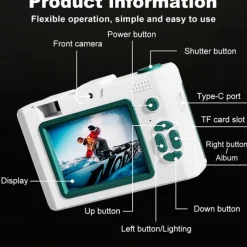 4K Retro Digital Camera Vlogging Camera WiFi with 2.4 LCD HD Screen 1080P 16X Compact Digital Zoom Camera Wide Angle Point and Shoot Camera