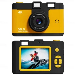 4K Retro Digital Camera Vlogging Camera WiFi with 2.4 LCD HD Screen 1080P 16X Compact Digital Zoom Camera Wide Angle Point and Shoot Camera
