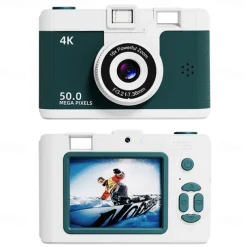 4K Retro Digital Camera Vlogging Camera WiFi with 2.4 LCD HD Screen 1080P 16X Compact Digital Zoom Camera Wide Angle Point and Shoot Camera