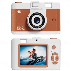 4K Retro Digital Camera Vlogging Camera WiFi with 2.4 LCD HD Screen 1080P 16X Compact Digital Zoom Camera Wide Angle Point and Shoot Camera