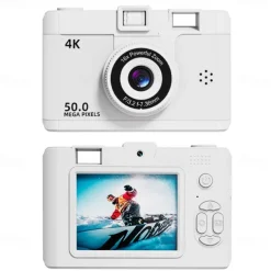 4K Retro Digital Camera Vlogging Camera WiFi with 2.4 LCD HD Screen 1080P 16X Compact Digital Zoom Camera Wide Angle Point and Shoot Camera
