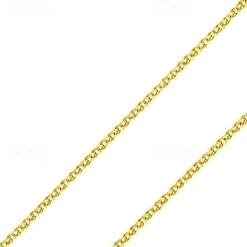 14k solid gold italian yellow gold 1.5mm flat open wheat link chain necklace- made in italy-14 karat with lobster claw clasp include gift box with order 18.5 inches