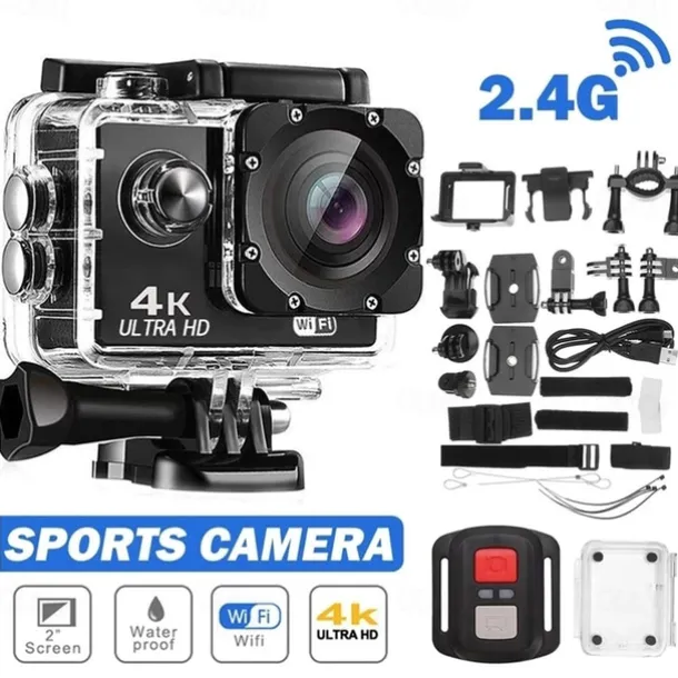 4K Ultra HD Action Camera 4K/30fps WiFi 2 inch 170D Underwater Waterproof Helmet Video Recording Sport Cameras Outdoor Camcorders