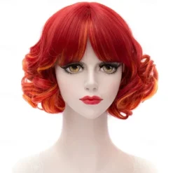 Kadiya Cosplay Wig Short Curly Colorful Lolita Zipper Cosplay Party Hair Halloween Wigs