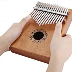 Kalimba Thumb Piano Portable 17 Keys Mbira Finger Piano with Tune Hammer and Study Instruction Musical Instruments Birthday Gift for Kid Adult Beginners Professional