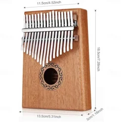 Kalimba Thumb Piano Portable 17 Keys Mbira Finger Piano with Tune Hammer and Study Instruction Musical Instruments Birthday Gift for Kid Adult Beginners Professional