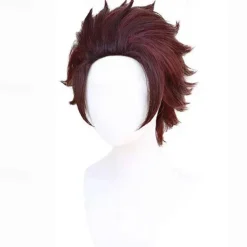 Kamado Nezuko Cosplay Wig Mouthpiece Black Orange Ombre Anime Wig Wigs Orange Wigs Black Wigs Halloween Wigs
