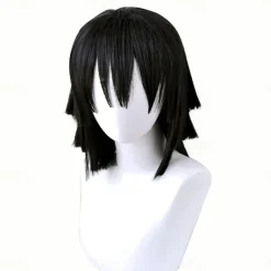 Kamado Nezuko Cosplay Wig Mouthpiece Black Orange Ombre Anime Wig Wigs Orange Wigs Black Wigs Halloween Wigs