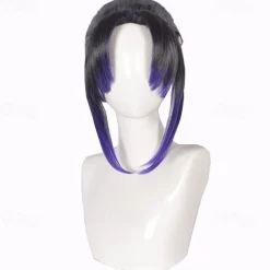 Kamado Nezuko Cosplay Wig Mouthpiece Black Orange Ombre Anime Wig Wigs Orange Wigs Black Wigs Halloween Wigs