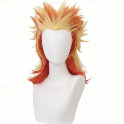 Kamado Nezuko Cosplay Wig Mouthpiece Black Orange Ombre Anime Wig Wigs Orange Wigs Black Wigs Halloween Wigs