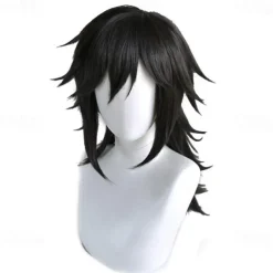 Kamado Nezuko Cosplay Wig Mouthpiece Black Orange Ombre Anime Wig Wigs Orange Wigs Black Wigs Halloween Wigs
