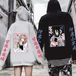 Kanroji Mitsuri Obanai Iguro Hoodie Anime Front Pocket Graphic For Couple's Men's Women's Adults' Hot Stamping Casual Daily