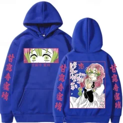 Kanroji Mitsuri Obanai Iguro Hoodie Anime Front Pocket Graphic For Couple's Men's Women's Adults' Hot Stamping Casual Daily