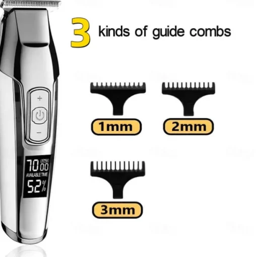 Kemei Hair Clipper Beard Trimmer Professional for Men Adjustable Speed LED Digital Carving Clippers Electric Razor KM-5027