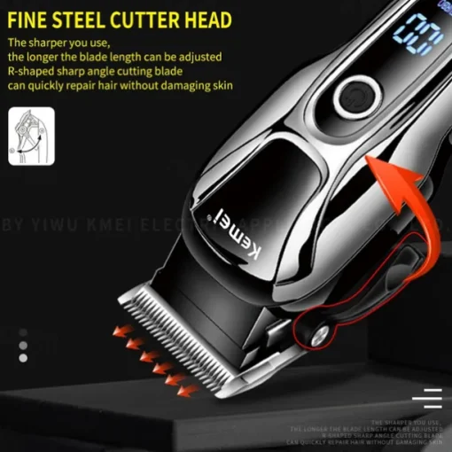 KEMEI Rechargeable Hair Trimmer For Men Shaver Professional Hair Clipper Hair Cutting Machine Barber Accessories Cut Machin Beard
