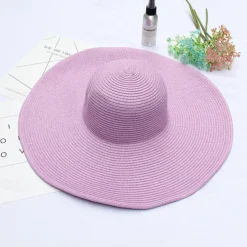 Kentucky Derby Hat Hats Straw Straw Hat Sun Hat Casual Holiday Beach Elegant Vintage Style With Ruching Pure Color Headpiece Headwear
