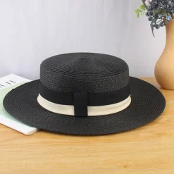 Kentucky Derby Hat Hats Straw Bucket Hat Straw Hat Sun Hat Casual Holiday Beach Melbourne Cup Cocktail Elegant Vintage Style With Split Joint Trim Headpiece Headwear