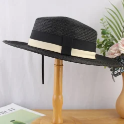Kentucky Derby Hat Hats Straw Bucket Hat Straw Hat Sun Hat Casual Holiday Beach Melbourne Cup Cocktail Elegant Vintage Style With Split Joint Trim Headpiece Headwear