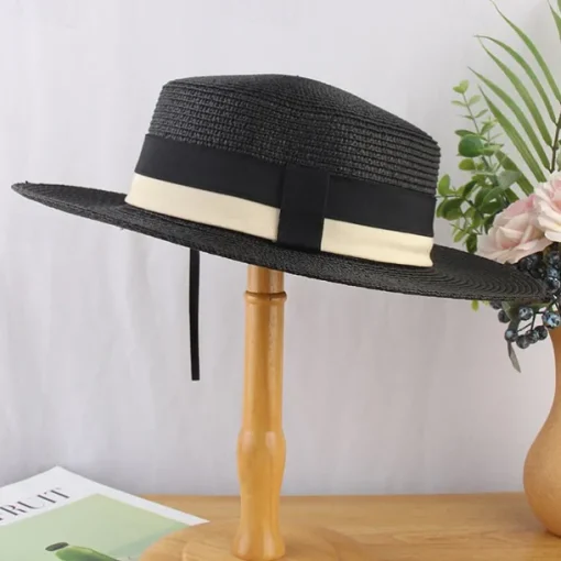 Kentucky Derby Hat Hats Straw Bucket Hat Straw Hat Sun Hat Casual Holiday Beach Melbourne Cup Cocktail Elegant Vintage Style With Split Joint Trim Headpiece Headwear